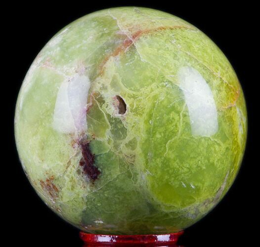 Polished Green Opal Sphere - Madagascar #78754